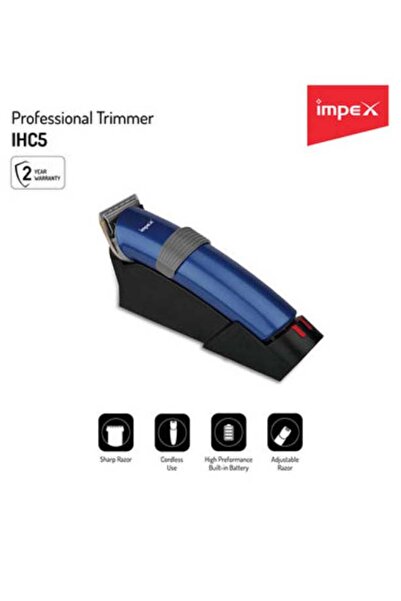 İMPEX ماكينة حلاقة احترافية IHC5 بقوة 4 واط، لاسلكية وقابلة للتعديل، مع حامل قابل لإعادة الشحن لمدة عامين