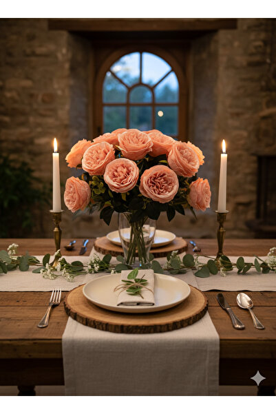 yapay çiçek evi 35 cm İngiliz şakayık gülü yavru ağzı renk ev vazo dekor