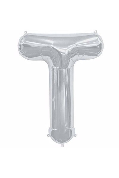 ENG PARTİ DÜNYASI Letter t - Silver Foil Letter Balloon 40 Inch