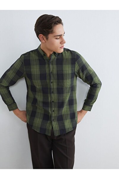 LC Waikiki Lcwaikiki Classic Regular Fit Plaid Poplin Men's Shirt