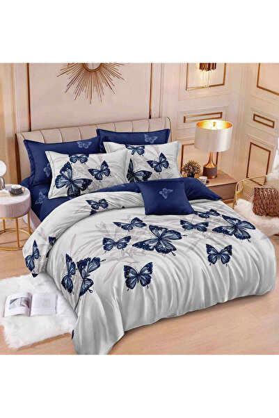 trendyhome 6-Piece Fine Cotton Bedding Set - Blue Butterflies