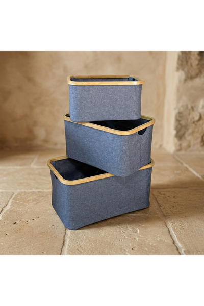 Evanev Lalezar Bambu Tutmalı 3 Boy Organizer Seti Gri KOD:8017-16-15