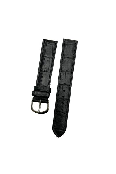 MercanSaat 18 mm Crocodile Domestic Production Black Genuine Leather Soft Wat...