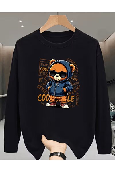 LELVANİ سويت شيرت بطباعة نمط دمية الدب بتصميم رائع