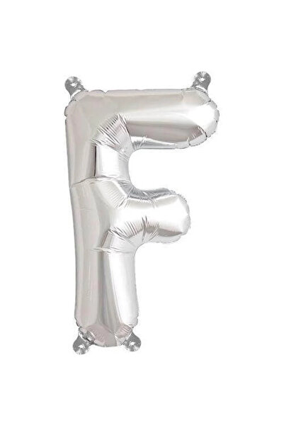ENG PARTİ DÜNYASI Letter F - Silver Foil Letter Balloon 40 Inch