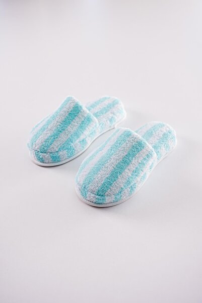 Ender Home Yarn Dyed Bath and House Slippers – 100% Cotton Towel Non-Slip Thick Sole