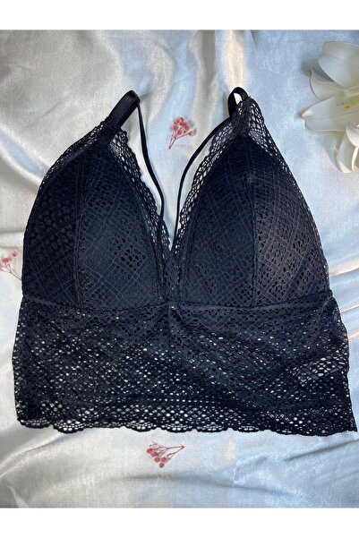Siyah Desteksiz Balensiz Bralet Sütyen