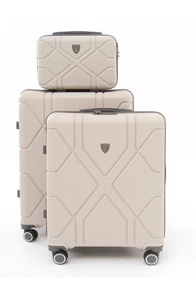 MÇS Polipropilen 3'lü Valiz Seti Büyük & Orta & Makyaj V375