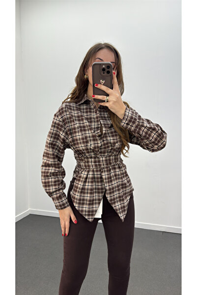 Narferita Polina Ekoseli Tasarım İpli Gömlek