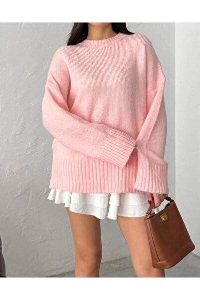 Vaniza سترة بياقة دائرية مقاس قياسي قصة فضفاضة