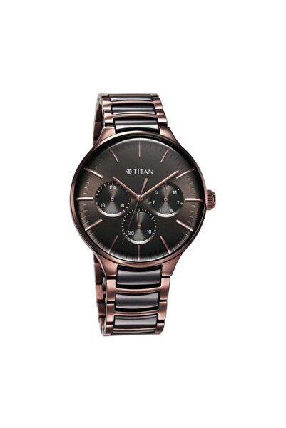 Titan Ceramic Fusion Men's Watch 90148KD05 – Black Dial, Two-Tone Stainless Steel & Ceramic Bracel