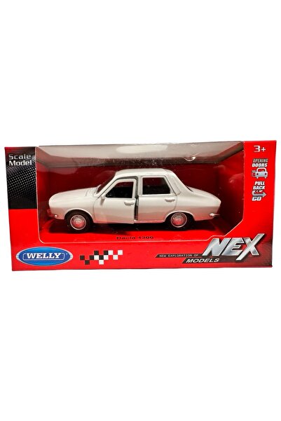 JPT Machetă Dacia 1300 Albă 1:34 de Welly, Uși Deschise
