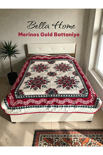 Bella Home Pătură dublă groasă de aur, 4,5 kg - 200x240 - FERISH CREAM cu pungă originală din PVC