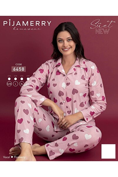 PİJAMERRY Σετ πιτζάμες με μακρυμάνικο γιακά πουκάμισο 6458
