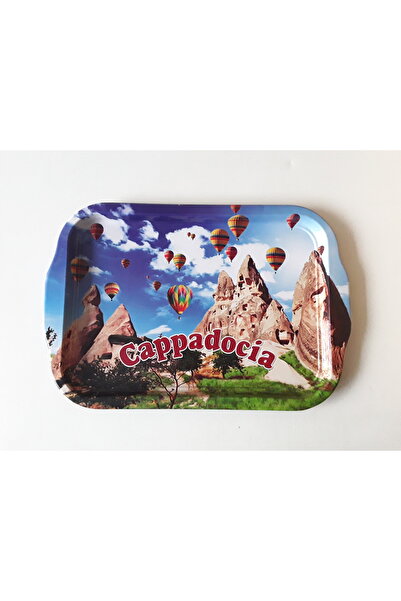 kapadokyahediyelik Metal Presentation Tray, Cappadocia Themed Serving Tray, C...