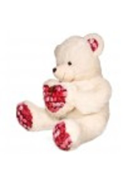 KotaBaby Ursuleț de pluș gigant 90 cm, Kota Baby, crem/roșu