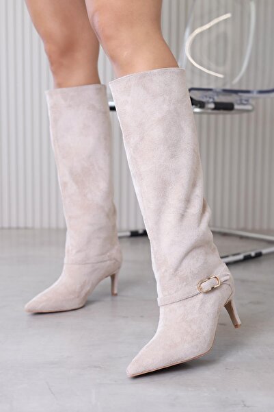 Stil Durağı حذاء طويل من طراز ألتو بكعب 5 سم للموسم الجديد TEN.SUET