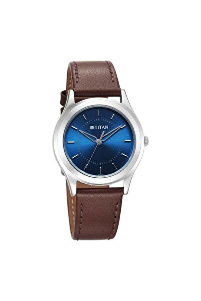Titan Men’s Analog Watch 1648SL01 – Blue Dial, Brown Leather Strap, Minimalis...