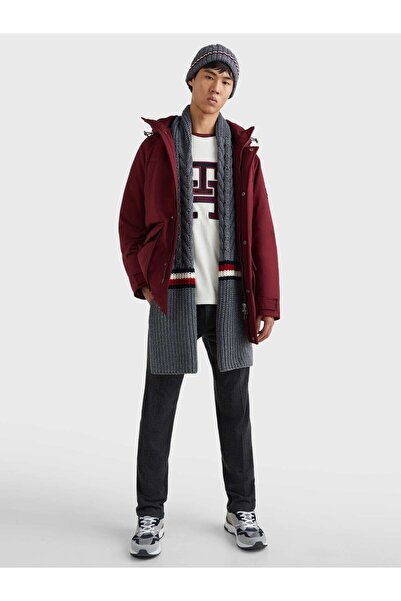 Tommy Hilfiger TH PREMIUM CABLE KNI Erkek Gri Atkı