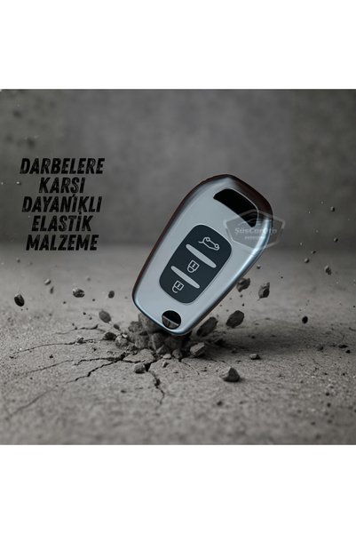ŞüsCarOto Aksesuar Renault Megane 4 Clio 5 Kadjar Captur Kaleos Silicone Auto Key Case Cover Container Shock-Absorbing Keychain