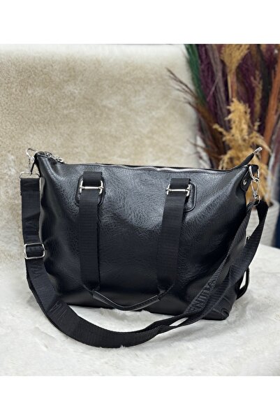 BENAHOLL Geantă de damă Mavera Daily, cu detaliu curea pentru curea, din piele, pentru umăr și mână-TA003 Negru