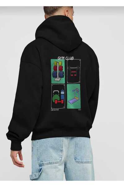 Hunors Sportswear & Company سترة رياضية للجنسين موديل مطبوع من القطن بغطاء رأس