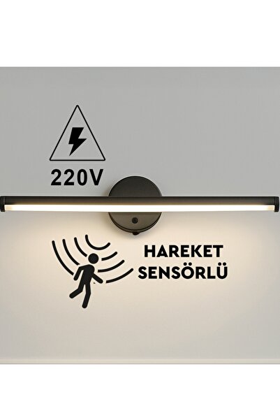 usin Beyaz Işık Yapışkanlı Hareket Sensörlü Dekoratif Elektrikli Fotoğraf Tablo Dolap Aydılatma Led Aplik