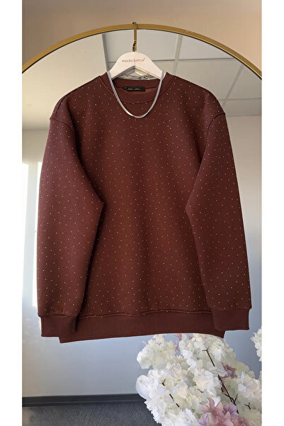 modabetce Oversize Stone-Embellished Sweatshirt