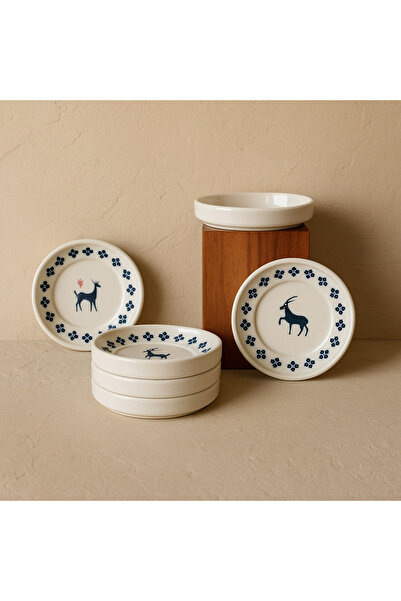 Evanev Hitit 6 Parça Porselen Çay Tabağı Seti KOD:1237