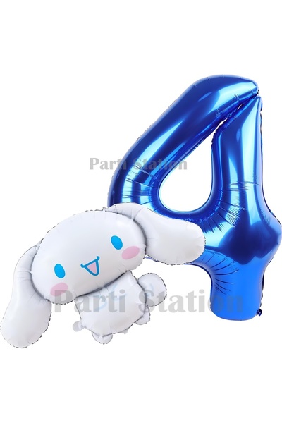 Parti Station Sanrio Cinnamoroll Concept Foil Balloon and 4-Year-Old Navy Blu...