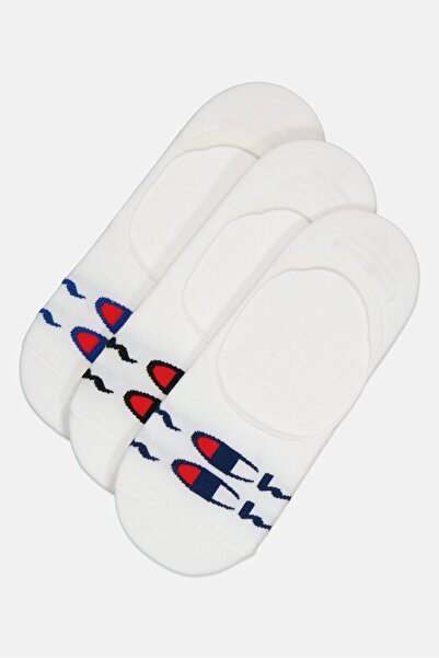 Champion جوارب رجالية للكاحل بشعار العلامة التجارية، 3 أزواج، باللون الأبيض