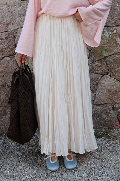 Moca تنورة فوال كراش باللون الأبيض