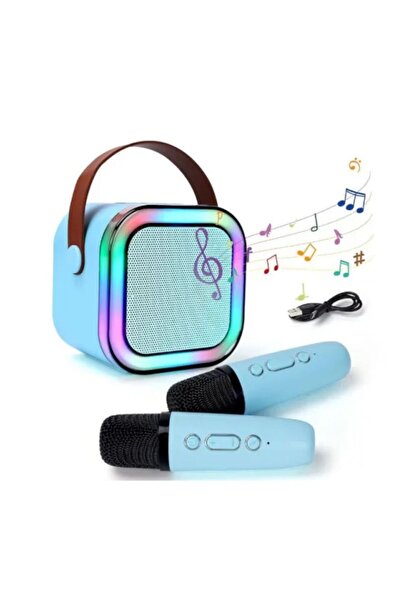 OEM Set Boxa Bluetooth 5.3 Karaoke Cu 2 Microfoane Wireless Albastru