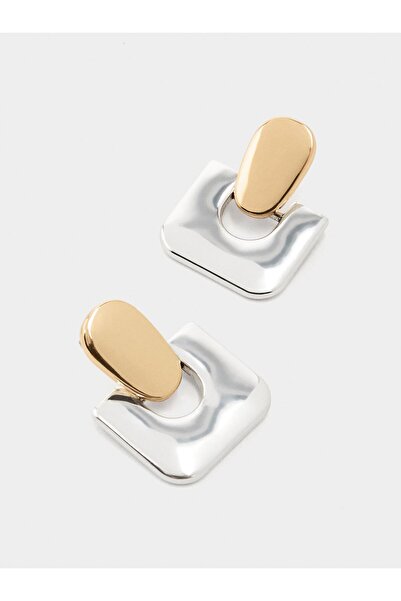 PARFOIS İki Renkli Kareler Küpe