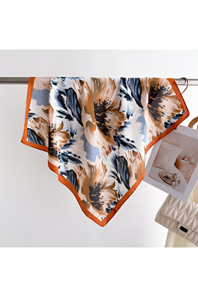 AKSESUARIM Colorful, Special Patterned 70X70 Size Stylish Satin Scarf