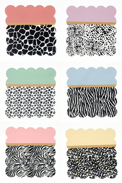 decofav Set of 6 Animal Patterned and Colorful Laser Cut Cocktail Napkins