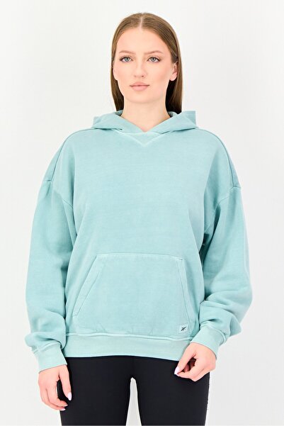 Reebok Women Sportswear Fit Long Sleeve Training Hoodie, Turquise