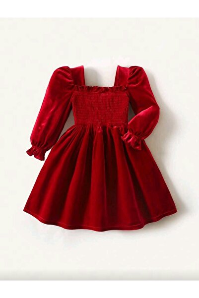 OEM Red velvet dress, 5-6 years, 120 cm