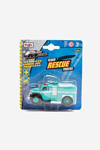 Maisto Rescue Fire Truck With Light 9.5 L x 3.5 H x 3.5 W cm, Turquoise