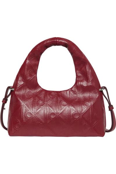 Calvin Klein EMBLEM AOP PUFFER BAG WITH STRAP Kadın Kırmızı El Çanta