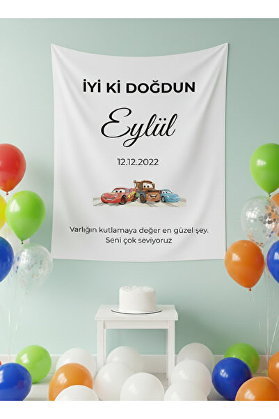 LUNA DİZAYN Kişiye Özel Doğum Günü Happy Birthday Duvar Örtüsü Duvar Halısı B...