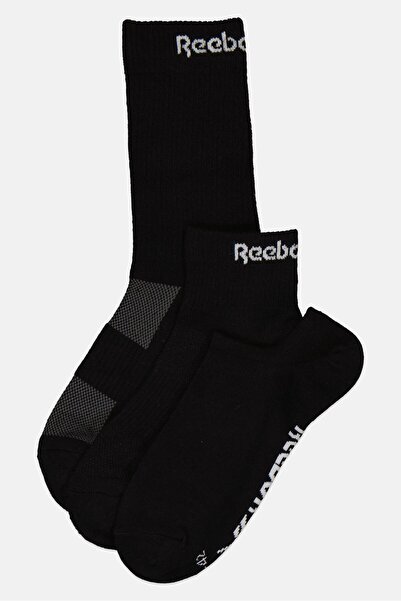 Reebok Men 3 Pairs Crew Ankle And invisible Socks Set, Black
