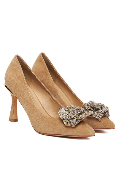 Alma en Pena Pantofi cu toc pentru femei, piele întoarsă, camel I250400