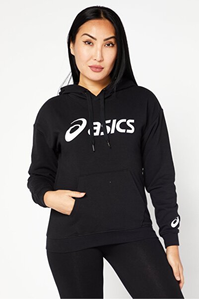 Asics Women Sportswear Fit Long Sleeve Hooded Sweatshirt, Black/White
