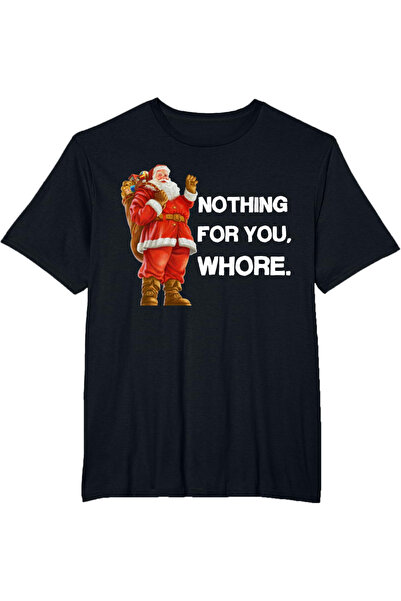 kahire تي شيرت أسود للجنسين لعيد الميلاد سانتا كلوز