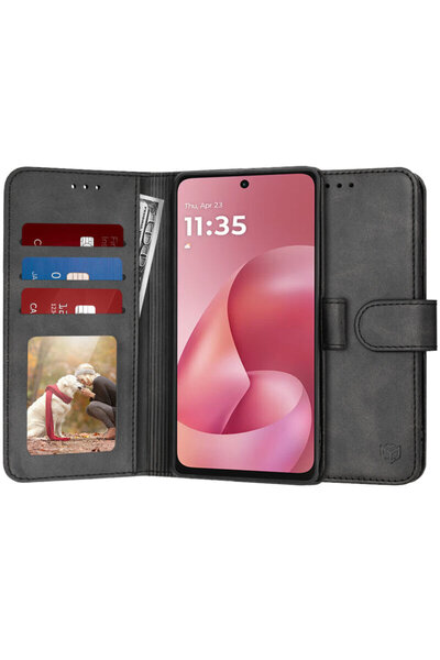 Techsuit Husă Jurnal 360 pentru Motorola Moto G57 Power - Neagră