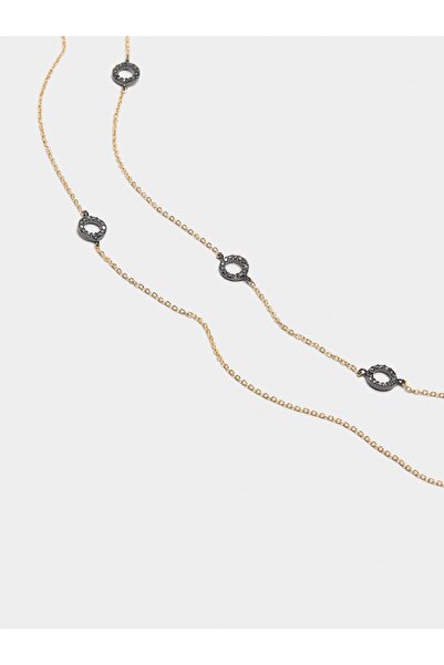 PARFOIS Zirkonlu Çift Halka Kolye