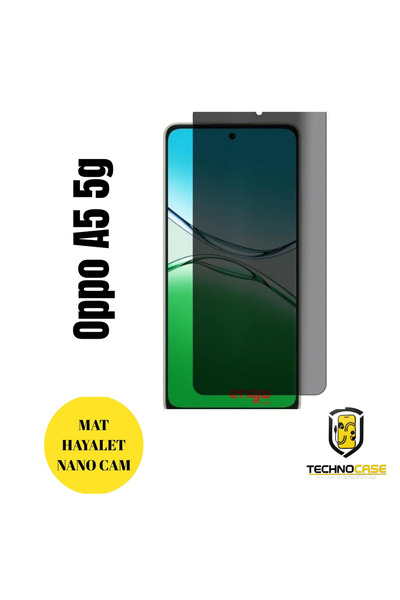 technocaseee Oppo A5 5G Hayalet Cam Mat Nano Ekran Koruyucu Darbelere Karşı D...