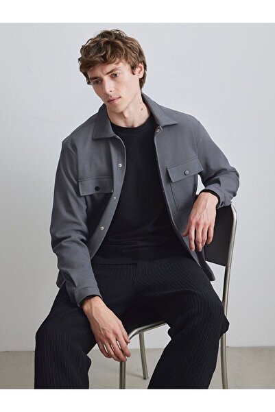 LC Waikiki سترة قميص رجالية ذات نسيج عادي من LCW Vision