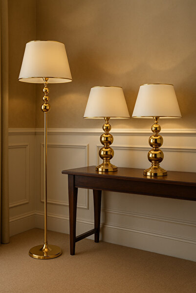 Lampada Milano Gold Kaplama 3 lü set - Lambader&Abajur